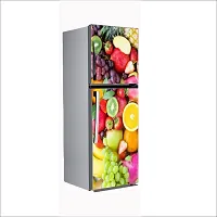 Self Adhesive Fridge Sticker Single/Double Door Full Size (160x60) Cm Fridge Stickers | Refrigerator Wall Stickers for Kitchen Decoration | Sticker for Fridge Door (Fruits)-thumb4