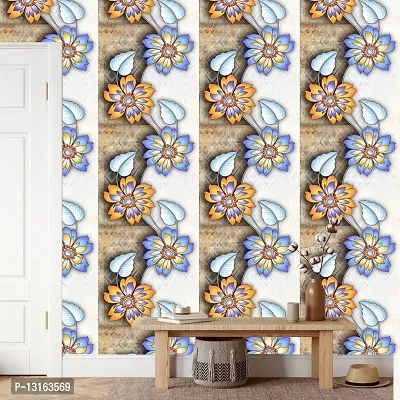 Self Adhesive Wallpapers (TwoFlower) Wall Stickers Extra Large (300x40cm) for Bedroom | Livingroom | Kitchen | Hall Etc-thumb4