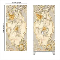 Self Adhesive Almirah Stickers, Wall Stickers, Decorative Sticker Wallpaper for Home Wardrobe Doors (DiamondFlowerAlmira) PVC Vinyl Size Large (39 x 84 Inch)-thumb1