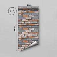 Self Adhesive Wallpapers (BrickWall) Wall Stickers Extra Large (300x40cm) for Bedroom | Livingroom | Kitchen | Hall Etc-thumb1