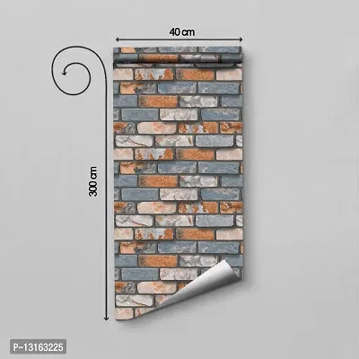 Self Adhesive Wallpapers (BrickWall) Wall Stickers Extra Large (300x40cm) for Bedroom | Livingroom | Kitchen | Hall Etc-thumb2