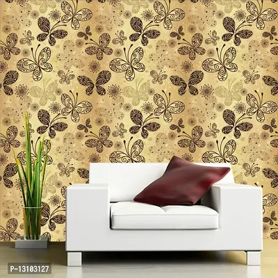 WALLWEAR - Self Adhesive Wallpaper For Walls And Wall Sticker For Home D&eacute;cor (GoldenButterfly) Extra Large Size (300x40cm) 3D Wall Papers For Bedroom, Livingroom, Kitchen, Hall, Office Etc Decorations-thumb3