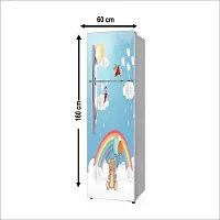 Self Adhesive Fridge Sticker Single/Double Door Full Size (160x60) Cm Fridge Stickers | Refrigerator Wall Stickers for Kitchen Decoration | Sticker for Fridge Door (RainbowTeddy)-thumb1