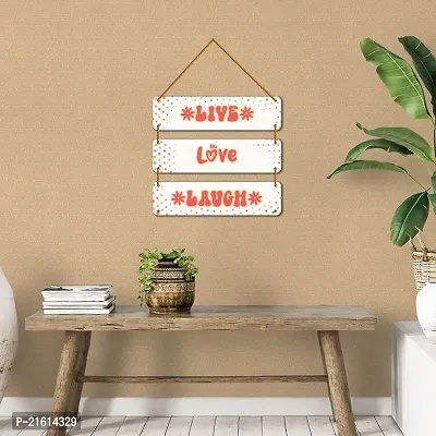 DeCorner Decorative Wooden Printed all Hanger | Wall Decor for Living Room | Wall Hangings for Home Decoration | Bedroom Wall Decor | Wooden Wall Hangings Home.(Live love Laugh)-thumb4