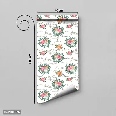 Self Adhesive Wallpapers (GreetingFlower) Wall Stickers Extra Large (300x40cm) for Bedroom | Livingroom | Kitchen | Hall Etc-thumb2