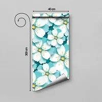 Self Adhesive Wallpapers (BlueFlower) Wall Stickers Extra Large (300x40cm) for Bedroom | Livingroom | Kitchen | Hall Etc-thumb1