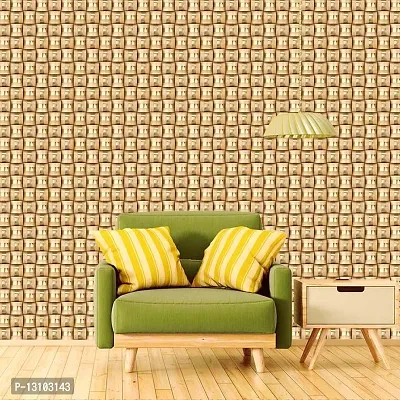 WALLWEAR - Self Adhesive Wallpaper For Walls And Wall Sticker For Home D&eacute;cor (GoldenStripsSquare) Extra Large Size (300x40cm) 3D Wall Papers For Bedroom, Livingroom, Kitchen, Hall, Office Etc Decorations-thumb3