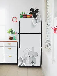 Self Adhesive Fridge Sticker Single/Double Door Full Size (160x60) Cm Fridge Stickers | Refrigerator Wall Stickers for Kitchen Decoration | Sticker for Fridge Door (SlateyFlower)-thumb2