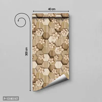 WALLWEAR - Self Adhesive Wallpaper For Walls And Wall Sticker For Home D&eacute;cor (HexagunFlower) Extra Large Size (300x40cm) 3D Wall Papers For Bedroom, Livingroom, Kitchen, Hall, Office Etc Decorations-thumb2