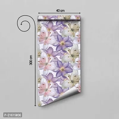 DeCorner - Self Adhesive Wallpaper for Walls (PurpleFlower) Extra Large Size (300x40) Cm Wall Stickers for Bedroom | Wall Stickers for Living Room | Wall Stickers for Kitchen | Pack of-1-thumb2