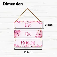 DeCorner Decorative Wooden Printed all Hanger | Wall Decor for Living Room | Wall Hangings for Home Decoration | Bedroom Wall Decor | Wooden Wall Hangings Home.(Live The Moment)-thumb3