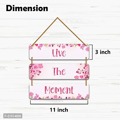 DeCorner Decorative Wooden Printed all Hanger | Wall Decor for Living Room | Wall Hangings for Home Decoration | Bedroom Wall Decor | Wooden Wall Hangings Home.(Live The Moment)-thumb4