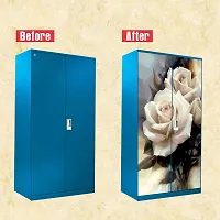 Self Adhesive Almirah Stickers, Wall Stickers, Decorative Sticker Wallpaper for Home Wardrobe Doors (ClassicRoseAlmira) PVC Vinyl Size Large (39 x 84 Inch)-thumb3