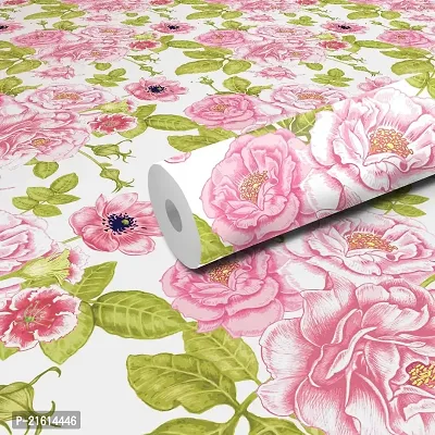 DeCorner - Self Adhesive Wallpaper for Walls (Cabbage Rose) Extra Large Size (300x40) Cm Wall Stickers for Bedroom | Wall Stickers for Living Room | Wall Stickers for Kitchen | Pack of-1