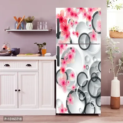 Self Adhesive Fridge Sticker Single/Double Door Full Size (160x60) Cm Fridge Stickers | Refrigerator Wall Stickers for Kitchen Decoration | Sticker for Fridge Door (SeaRings)-thumb0