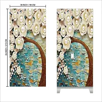 Self Adhesive Almirah Stickers, Wall Stickers, Decorative Sticker Wallpaper for Home Wardrobe Doors (GemTreeAlmira) PVC Vinyl Size Large (39 x 84 Inch)-thumb1