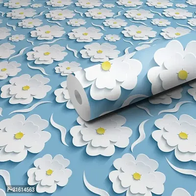 DeCorner - Self Adhesive Wallpaper for Walls (WhiteFlower) Extra Large Size (300x40) Cm Wall Stickers for Bedroom | Wall Stickers for Living Room | Wall Stickers for Kitchen | Pack of-1-thumb0