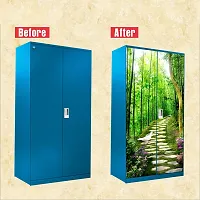 Self Adhesive Almirah Stickers, Wall Stickers, Decorative Sticker Wallpaper for Home Wardrobe Doors (JungleWayAlmira) PVC Vinyl Size Large (39 x 84 Inch)-thumb3