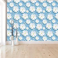 DeCorner - Self Adhesive Wallpaper for Walls (WhiteFlower) Extra Large Size (300x40) Cm Wall Stickers for Bedroom | Wall Stickers for Living Room | Wall Stickers for Kitchen | Pack of-1-thumb2