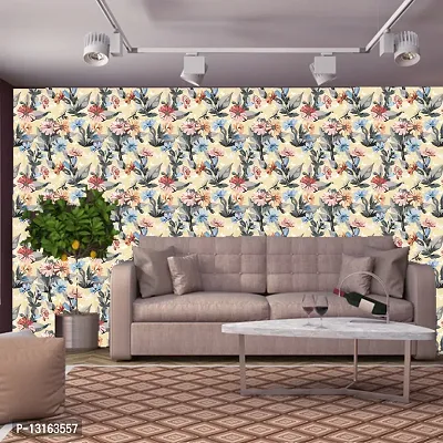 Self Adhesive Wallpapers (TextureFlower) Wall Stickers Extra Large (300x40cm) for Bedroom | Livingroom | Kitchen | Hall Etc-thumb3