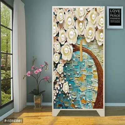 Self Adhesive Almirah Stickers, Wall Stickers, Decorative Sticker Wallpaper for Home Wardrobe Doors (GemTreeAlmira) PVC Vinyl Size Large (39 x 84 Inch)