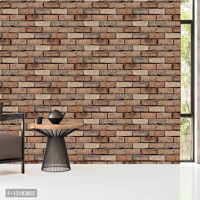 WALLWEAR - Self Adhesive Wallpaper For Walls And Wall Sticker For Home D&eacute;cor (DesiBrick) Extra Large Size (300x40cm) 3D Wall Papers For Bedroom, Livingroom, Kitchen, Hall, Office Etc Decorations-thumb3