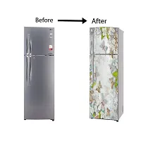 Self Adhesive Fridge Sticker Single/Double Door Full Size (160x60) Cm Fridge Stickers | Refrigerator Wall Stickers for Kitchen Decoration | Sticker for Fridge Door (MarbleFlower)-thumb4