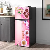 Self Adhesive Fridge Sticker Single/Double Door Full Size (160x60) Cm Fridge Stickers | Refrigerator Wall Stickers for Kitchen Decoration | Sticker for Fridge Door (ChoclateHeart)-thumb3