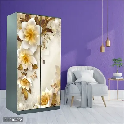 Self Adhesive Almirah Stickers, Wall Stickers, Decorative Sticker Wallpaper for Home Wardrobe Doors (NormalAlmira) PVC Vinyl Size Large (39 x 84 Inch)