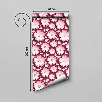 WALLWEAR - Self Adhesive Wallpaper For Walls And Wall Sticker For Home D&eacute;cor (PinkFlower) Extra Large Size (300x40cm) 3D Wall Papers For Bedroom, Livingroom, Kitchen, Hall, Office Etc Decorations-thumb1