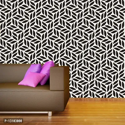 WALLWEAR - Self Adhesive Wallpaper For Walls And Wall Sticker For Home D&eacute;cor (BlackAndWhiteLeaf) Extra Large Size (300x40cm) 3D Wall Papers For Bedroom, Livingroom, Kitchen, Hall, Office Etc Decorations-thumb3