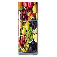 Self Adhesive Fridge Sticker Single/Double Door Full Size (160x60) Cm Fridge Stickers | Refrigerator Wall Stickers for Kitchen Decoration | Sticker for Fridge Door (FruitBowl)-thumb3