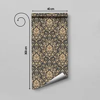 Self Adhesive Wallpapers (BlackAndGold) Wall Stickers Extra Large (300x40cm) for Bedroom | Livingroom | Kitchen | Hall Etc-thumb1