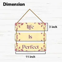 DeCorner Decorative Wooden Printed all Hanger | Wall Decor for Living Room | Wall Hangings for Home Decoration | Bedroom Wall Decor | Wooden Wall Hangings Home.(Life is Perfect)-thumb1