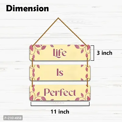 DeCorner Decorative Wooden Printed all Hanger | Wall Decor for Living Room | Wall Hangings for Home Decoration | Bedroom Wall Decor | Wooden Wall Hangings Home.(Life is Perfect)-thumb2