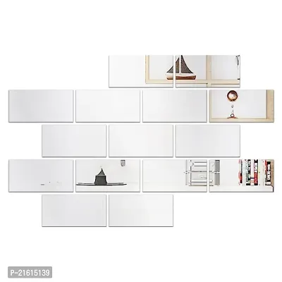 DeCorner Mirror Stickers for Wall | Pack of (15 Big Frame Silver) 3D Acrylic Decorative Mirror Wall Stickers, Mirror for Wall | Home | Almira | Bedroom | Bathroom | Hall | Kitchen | KidsRoom Etc.