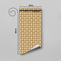 Self Adhesive Wallpapers (GoldenStripsSquare) Wall Stickers Extra Large (300x40cm) for Bedroom | Livingroom | Kitchen | Hall Etc-thumb1