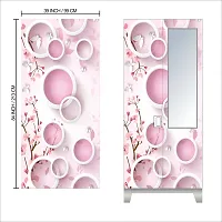 Self Adhesive Almirah Stickers, Wall Stickers, Decorative Sticker Wallpaper for Home Wardrobe Doors (RoundNRoundAlmira) PVC Vinyl Size Large (39 x 84 Inch)-thumb1