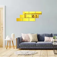 DeCorner Mirror Stickers for Wall | Pack of (9 Big Frame Gold) 3D Acrylic Decorative Mirror Wall Stickers, Mirror for Wall | Home | Almira | Bedroom | Bathroom | Hall | Kitchen | KidsRoom Etc.-thumb3