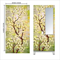 Self Adhesive Almirah Stickers, Wall Stickers, Decorative Sticker Wallpaper for Home Wardrobe Doors (YellowLeafTreeAlmira) PVC Vinyl Size Large (39 x 84 Inch)-thumb1