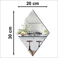 DeCorner -Self Adhesive Plastic Basin Mirror for Wall Stickers (30x20) cm Frameless Flexible Mirror for Bathroom | Bedroom | Living Room ( WP | DiamondMirror) Mirror Wall Decor-thumb1