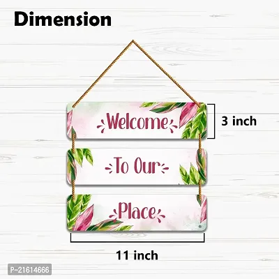 DeCorner Decorative Wooden Printed all Hanger | Wall Decor for Living Room | Wall Hangings for Home Decoration | Bedroom Wall Decor | Wooden Wall Hangings Home.(Welcome to our Place)-thumb4