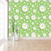 DeCorner - Self Adhesive Wallpaper for Walls (GreenWhiteFlower) Extra Large Size (300x40) Cm Wall Stickers for Bedroom | Wall Stickers for Living Room | Wall Stickers for Kitchen | Pack of-1-thumb2