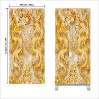 Self Adhesive Almirah Stickers, Wall Stickers, Decorative Sticker Wallpaper for Home Wardrobe Doors (FireDragonAlmira) PVC Vinyl Size Large (39 x 84 Inch)-thumb1