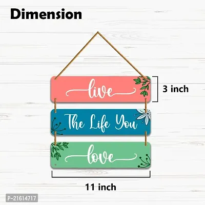 DeCorner Decorative Wooden Printed all Hanger | Wall Decor for Living Room | Wall Hangings for Home Decoration | Bedroom Wall Decor | Wooden Wall Hangings Home.(Live The Life You Love)-thumb2