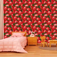 Self Adhesive Wallpapers (Strawberry) Wall Stickers Extra Large (300x40cm) for Bedroom | Livingroom | Kitchen | Hall Etc-thumb2