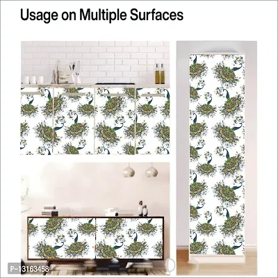 Self Adhesive Wallpapers (Peacock) Wall Stickers Extra Large (300x40cm) for Bedroom | Livingroom | Kitchen | Hall Etc-thumb5