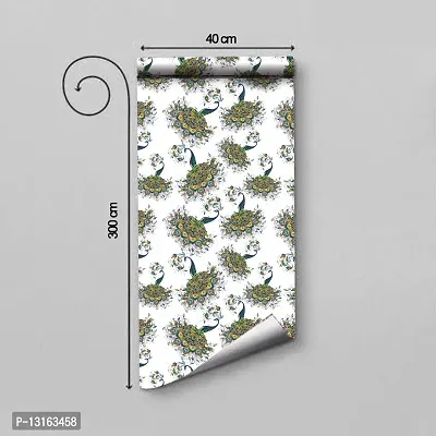 Self Adhesive Wallpapers (Peacock) Wall Stickers Extra Large (300x40cm) for Bedroom | Livingroom | Kitchen | Hall Etc-thumb2