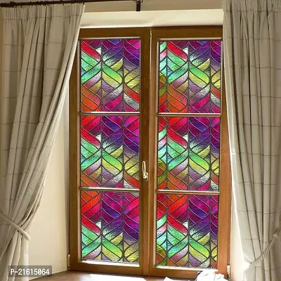 DeCorner- Self Adhesive Vinyl Window Privacy Film Decorative Stickers Large Size (60x200Cm) Glass Film Window Stickers for Home Glass Bathroom Colourful Window Sticker for Glass (Y-Trans Colour)-thumb0