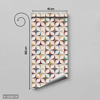 Self Adhesive Wallpapers (4ColorFlower) Wall Stickers Extra Large (300x40cm) for Bedroom | Livingroom | Kitchen | Hall Etc-thumb2